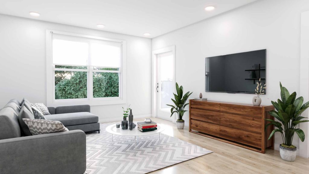 staged living room in a listed home