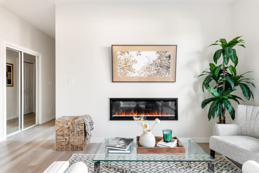 living room of condo in Langford, British Columbia
