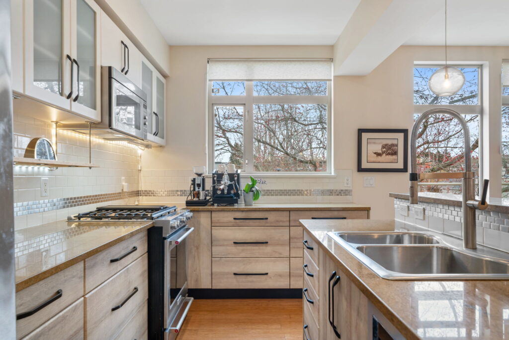 kitchen of penthouse in cook street village